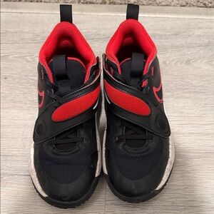 Nike Kids Black and Red Hook-and-Loop Sneakers